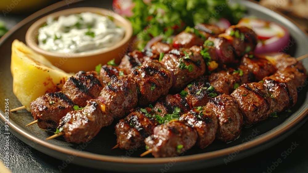 Grilled Meat Skewers with Sauce Grilled Meat Skewers with Sauce