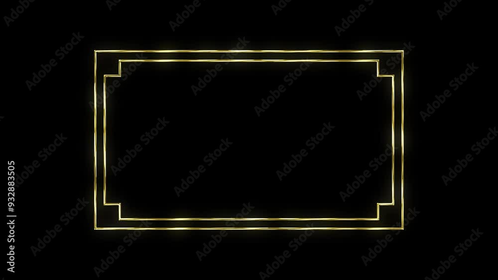 animated gold frame rectangular round oval frame wedding model frame gold frame luxury background border gold 4k looping