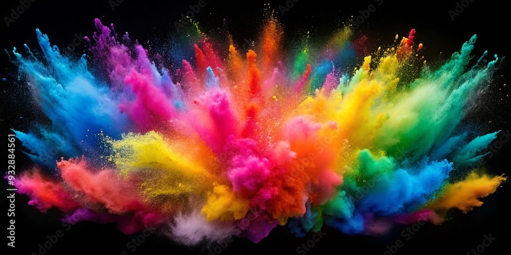 Abstract close-up of colorful powder paint exploding in the air, colorful, powder paint, explosion, artistic, vibrant, abstract Abstract close-up of colorful powder paint exploding in the air, colorful, powder paint, explosion, artistic, vibrant, abstract