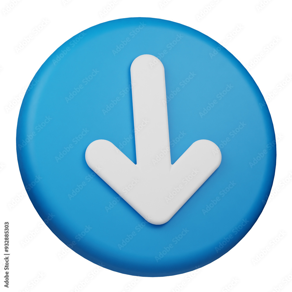 arrow down 3d icon isolated on the transparent background arrow down 3d icon isolated on the transparent background