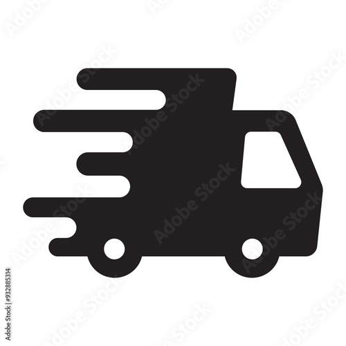 delivery truck icon with transparent background