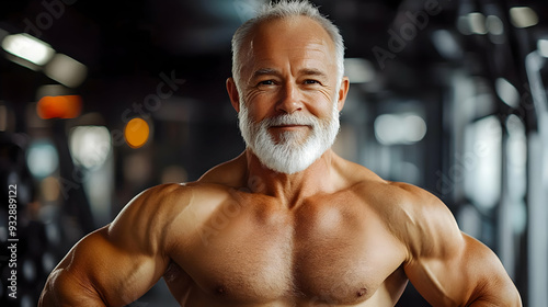 Senior man with a muscular ...