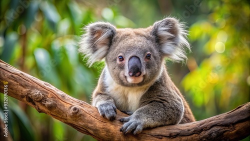 Close-up of a curious koala watching you from a tree branch, koala, wildlife, nature, tree, branch, cute, animal, fur