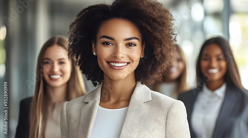 Smiling businesswoman with ...