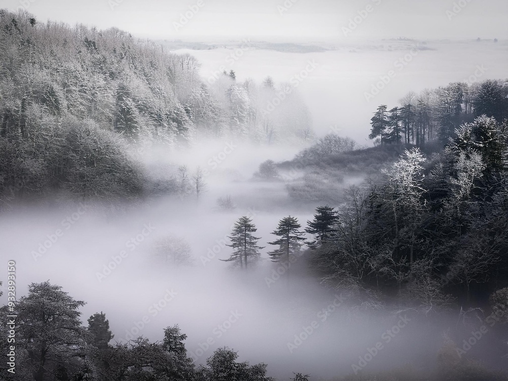 Foggy mountain landscape Foggy mountain landscape