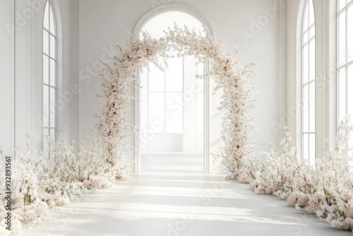 wedding indoor backdrop aesthetic flower wreath luxury minimalist decoration