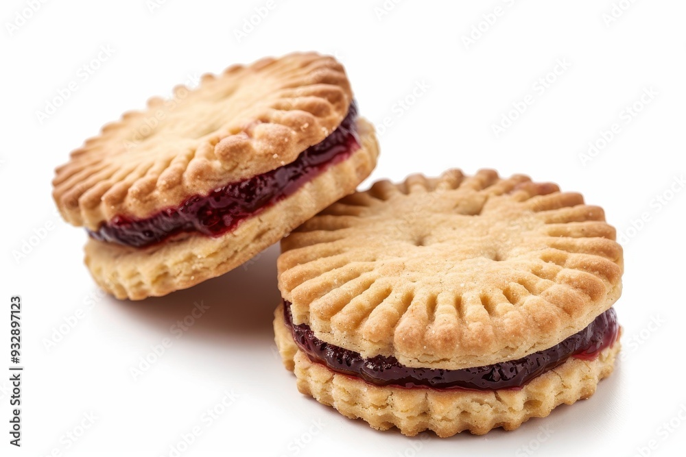 Jam ring cookie on white background Jam ring cookie on white background