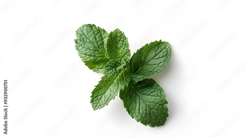 Mint leaf. Fresh mint on white background. Mint leaves isolated. Full depth of field. 