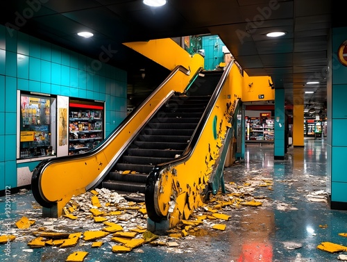 Survivors Seeking Refuge in Abandoned Shopping Mall Resourcefully Repurposing Storefronts as Living Spaces photo