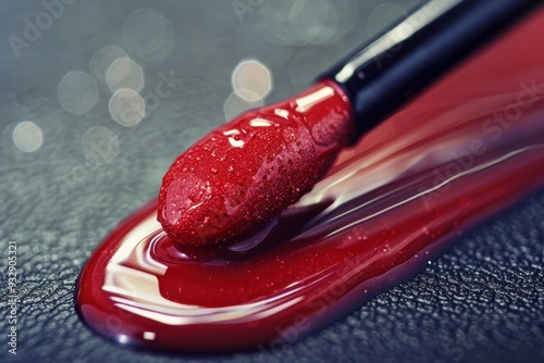 Red lip gloss sample