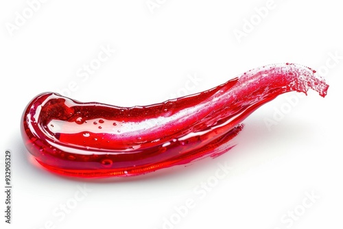 Red lip gloss smudged on white surface