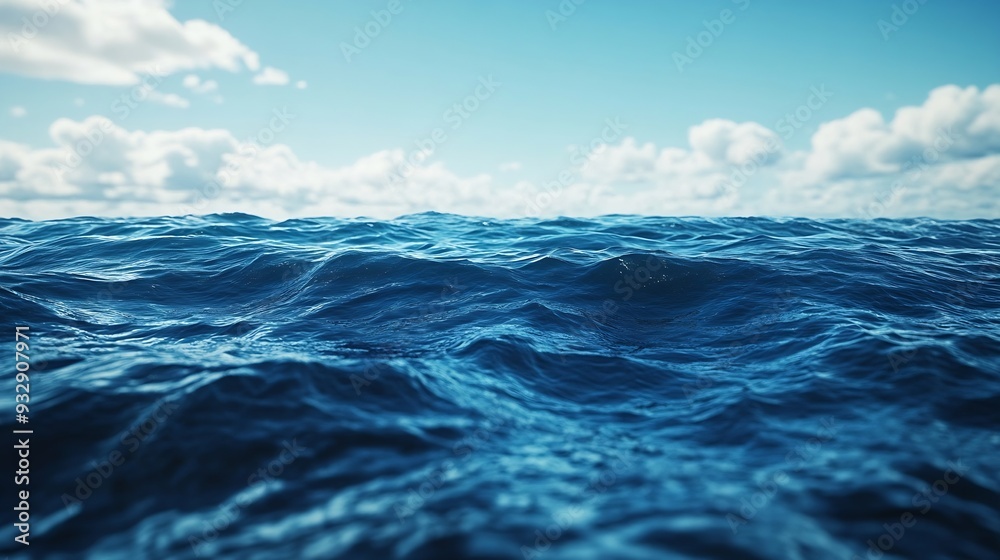 Blue Ocean Water Surface and Blue Sky : Generative AI Blue Ocean Water Surface and Blue Sky : Generative AI