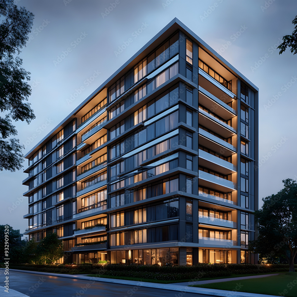 Fototapeta premium New luxury residential buildings stylish office building Premium Apartments and flat building