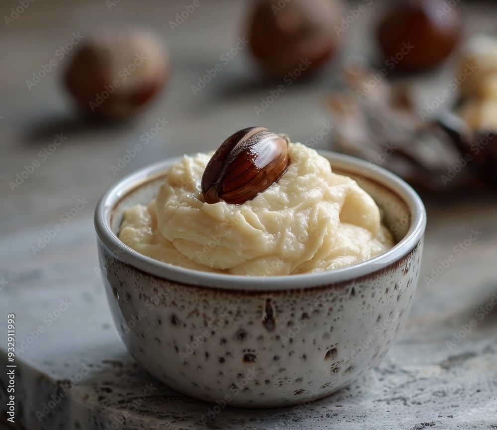 Roasted sweet chestnuts and chestnut cream