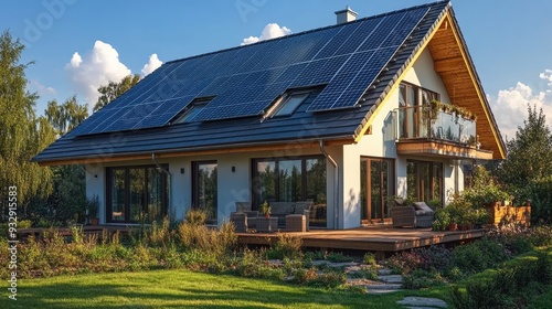 Wallpaper Mural solar photovoltaic panels,roof of family house alternative energy saving resources,sustainable lifestyle concept-standard-scale-_x.jpeg Torontodigital.ca