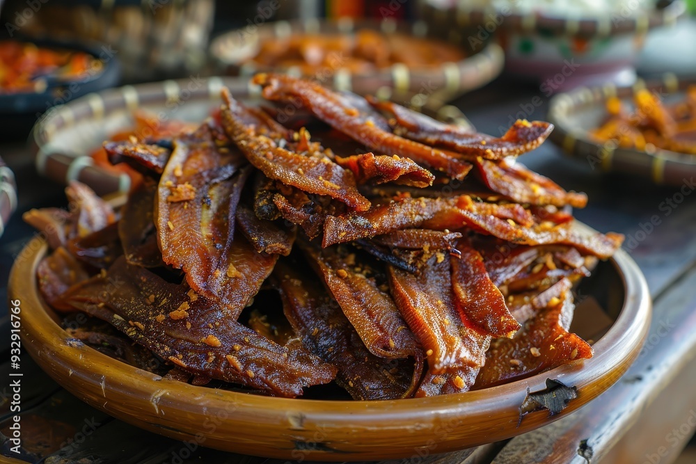 Salted fish jerky is a common Indonesian dish Salted fish jerky is a common Indonesian dish