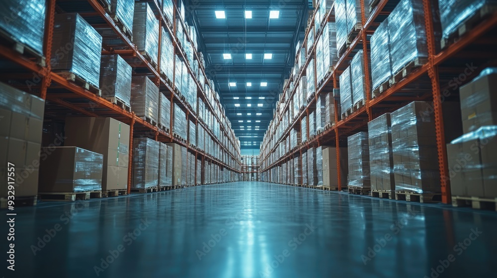 Fototapeta premium warehouse receiver overseeing the storing of delivered items holding tablet looking at cargo details-standard-scale-_x.jpeg