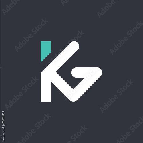 IG or KG letter logo icon vector concept design template