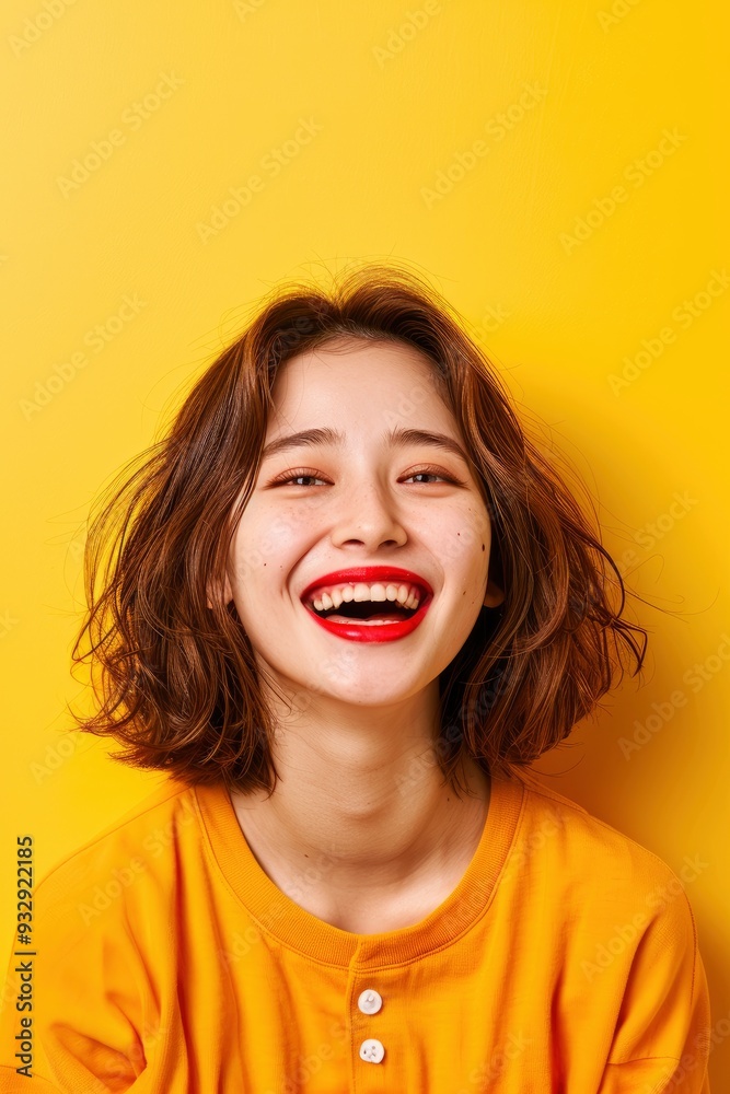 A Young Asian Lady With A Positive Expression, Smiling Broadly, Dressed In Casual Clothing A Young Asian Lady With A Positive Expression, Smiling Broadly, Dressed In Casual Clothing