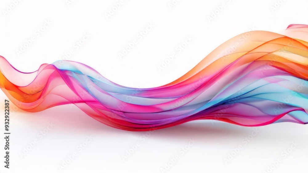 bright, flowing ribbon with gradient colors going from orange to purple on white background, creating an artistic and dynamic look. AI generated. bright, flowing ribbon with gradient colors going from orange to purple on white background, creating an artistic and dynamic look. AI generated.