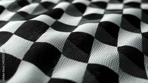 Classic houndstooth pattern, black and white elegance, timeless fashion, 3D illustration