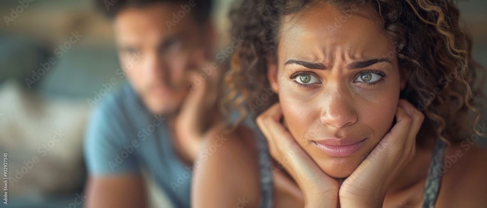 A woman looks thoughtful with her chin resting on her hands. AI. A woman looks thoughtful with her chin resting on her hands. AI.