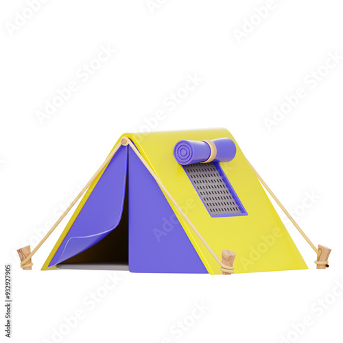 purple tent 3d illustration