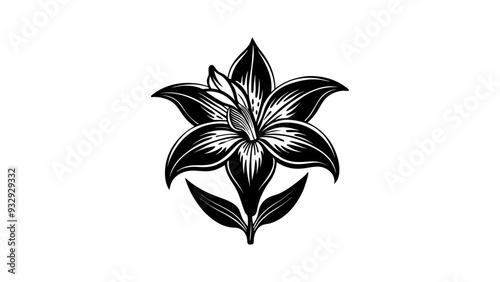 St Bruno's Lily silhouette vector illustration on white background
