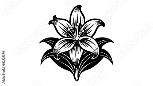 St Bruno's Lily silhouette vector illustration on white background
