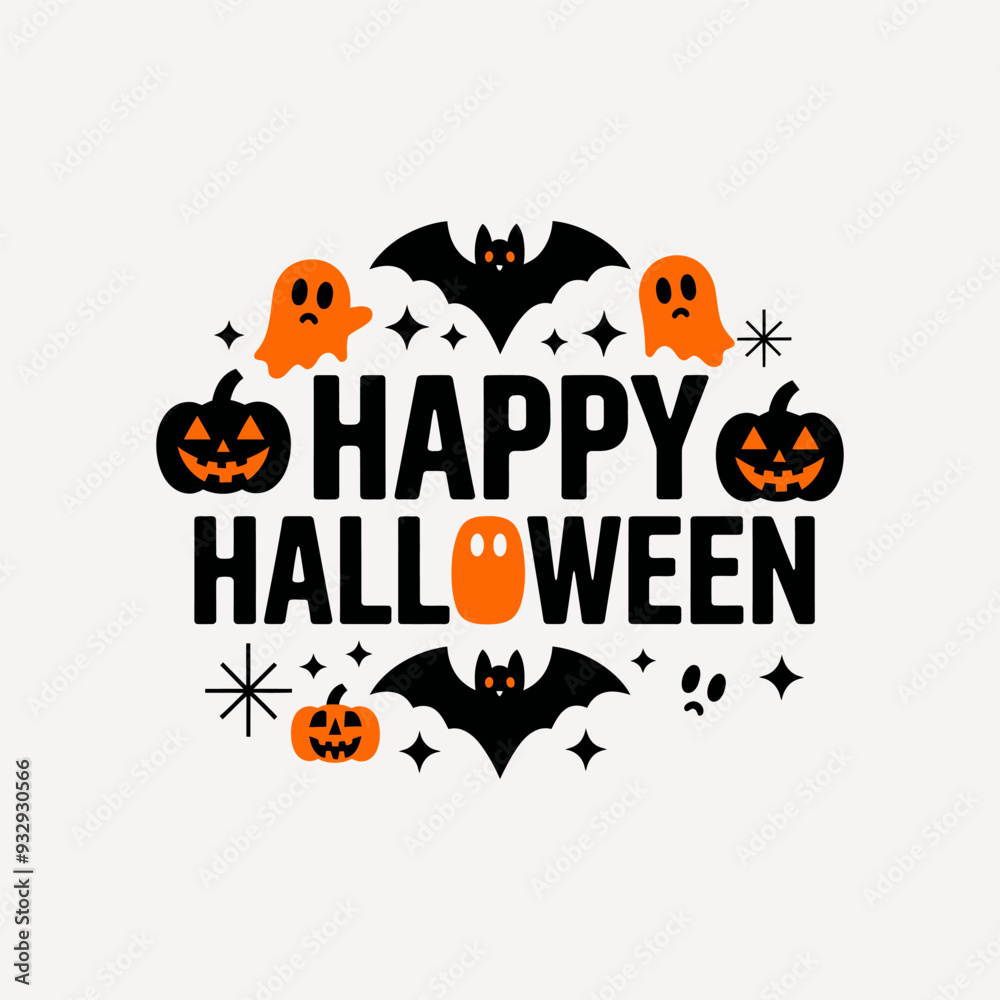 Happy Halloween t shirt design typography on an isolated white background Happy Halloween t shirt design typography on an isolated white background