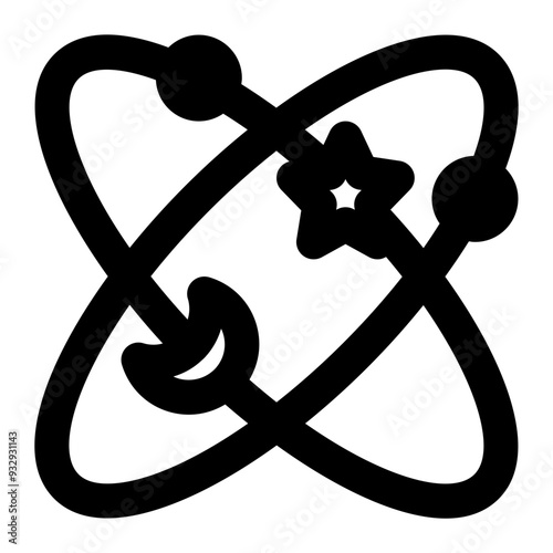 astrophysics, astrochemistry, astronomy, physics, quantum, scientific, universe outline icon