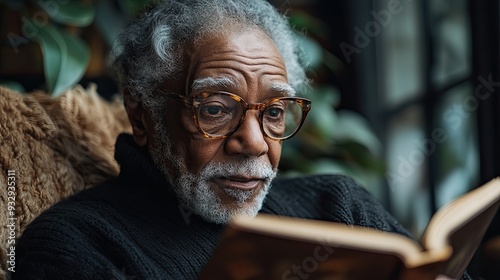 adult daughter visiting her senior father at home,having coffee together looking at book.jpg