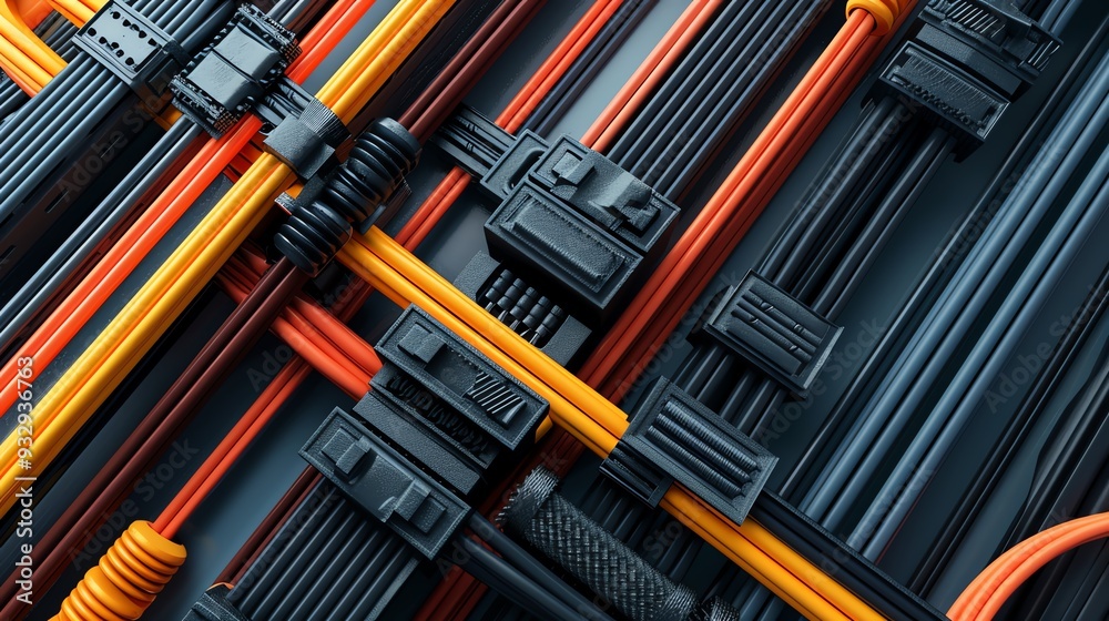 3D render of various industrial cable ties, high detail 3D render of various industrial cable ties, high detail