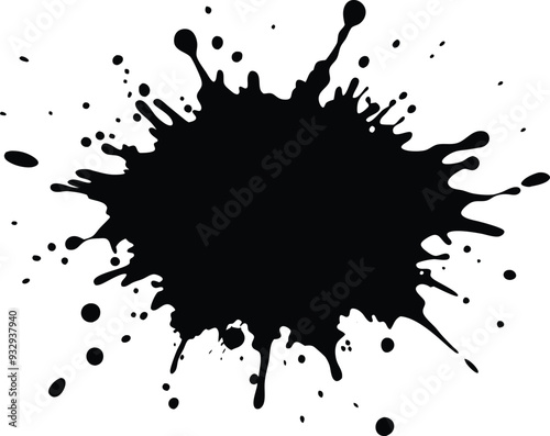 grunge ink illustration black and white