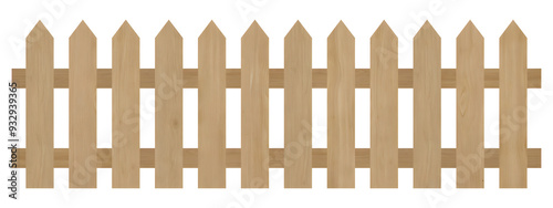 Wooden fence illustration isolated on transparent background