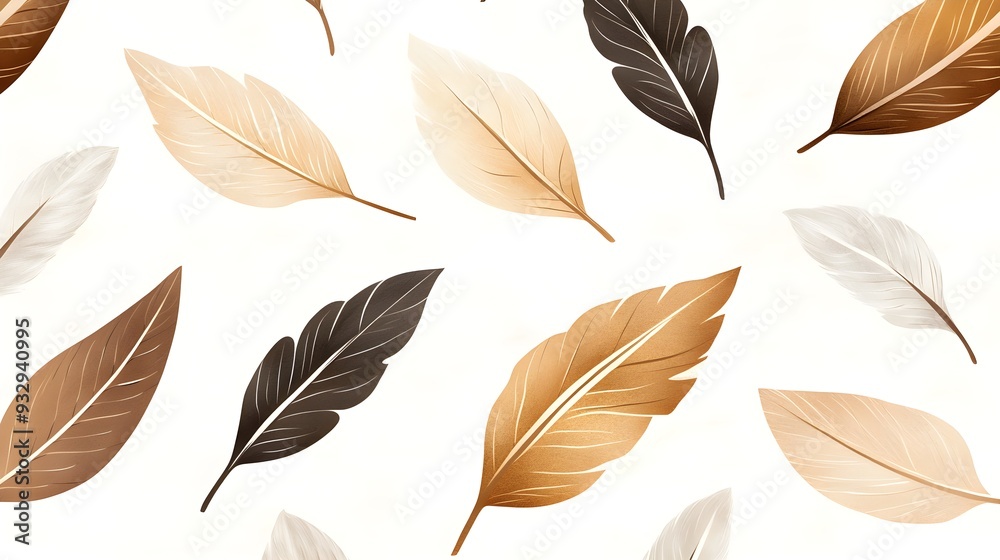 Boho feather patterns, detailed and earthy, intricate design, rustic style Boho feather patterns, detailed and earthy, intricate design, rustic style