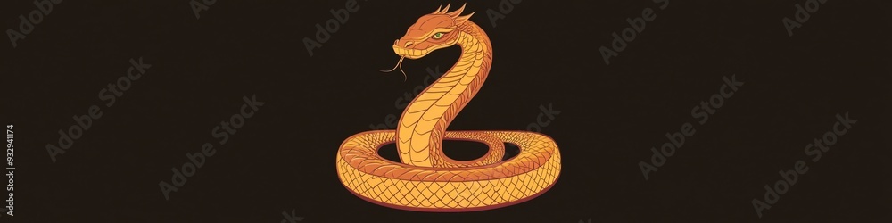 Fototapeta premium Minimalist Nag Panchami Illustration: AI-Generated Cobra and Lingam Design. Abstract Anime-Style Artwork for Cultural Marketing, Game Characters, and UI. Elegant Gradient Texture with Copy Space for P