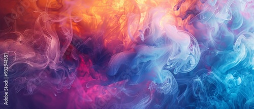 Vibrant Abstract Background with Organic Forms. Liquid or Smoke Wallpaper