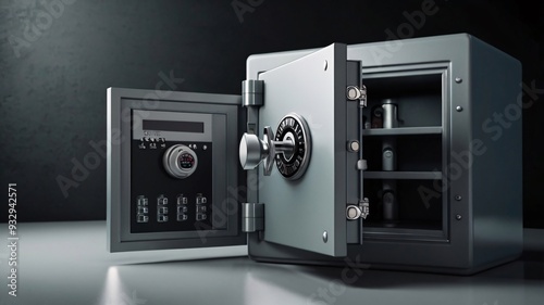 Open Safe With Combination Lock.