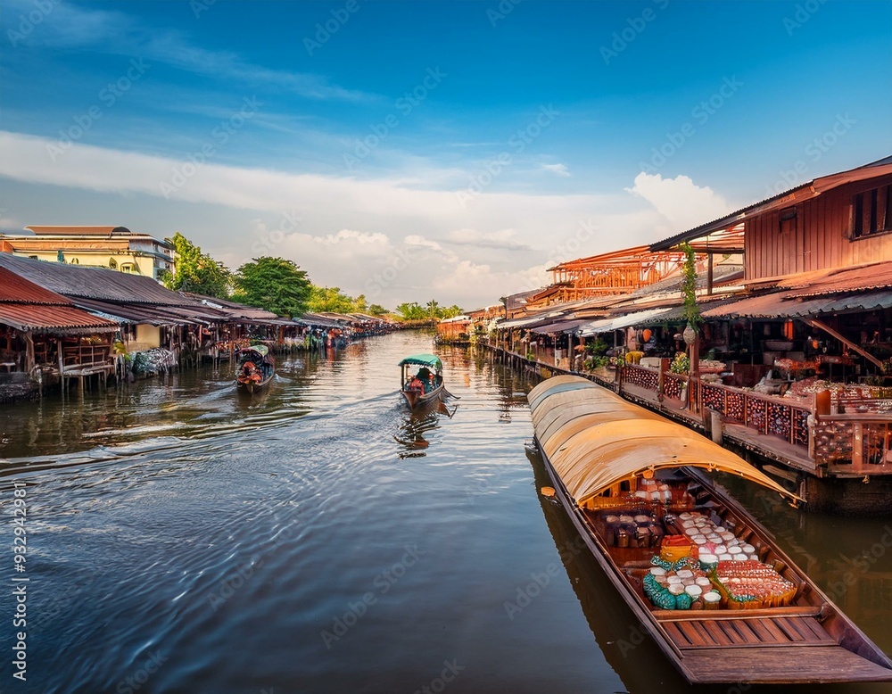 custom made wallpaper toronto digitalView of Amphawa Floating market, Thailand