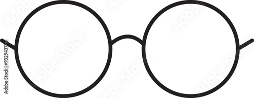 Round Specs Icon - Modern Round Hipster Glasses Outline, High-Resolution Spectacles Symbol for Fashion and Eyewear Designs