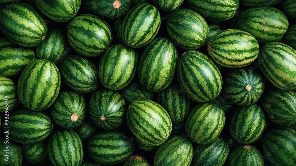 Pattern of Numerous Sweet and Fresh Green Watermelons Pattern of Numerous Sweet and Fresh Green Watermelons