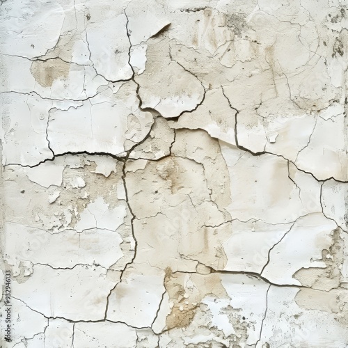 Wallpaper Mural Old White Dirty Plaster Wall With Cracked Structure Background T  Torontodigital.ca