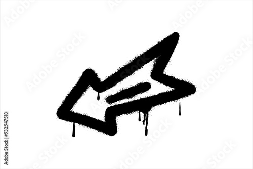 Adobe Illustrator Artwork, arrows sprayed in graffiti style over white background. street art