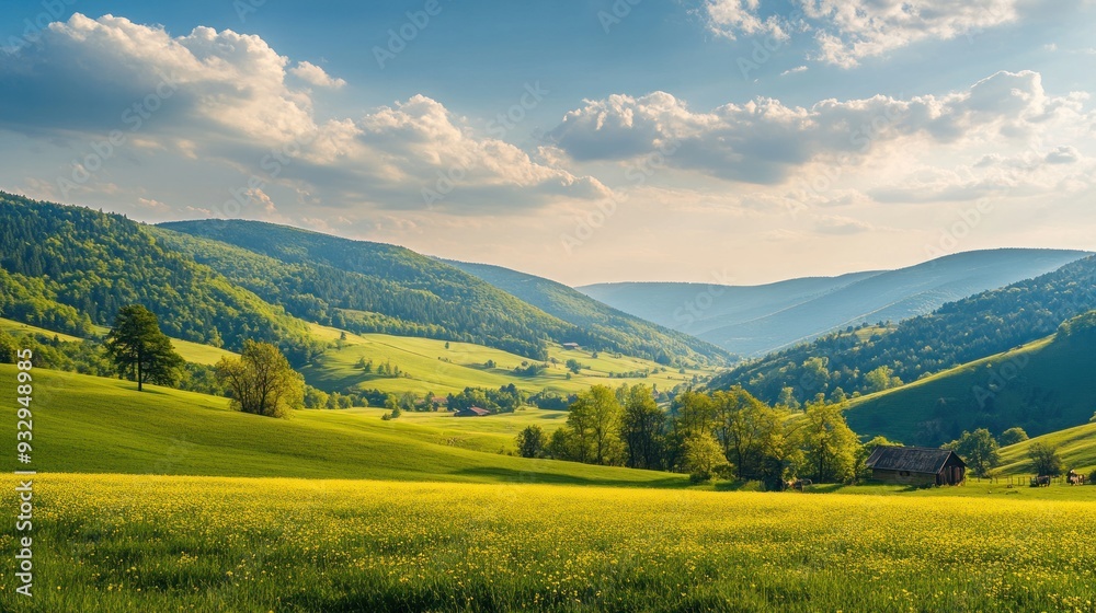 Serene Mountain Valley Landscape Serene Mountain Valley Landscape