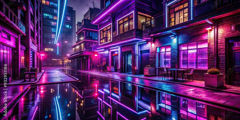 moody Deep Plum nightlife scene, with neon lights and bold, geometric shapes, captured in a high-ISO, fast-shutter, and urban style moody Deep Plum nightlife scene, with neon lights and bold, geometric shapes, captured in a high-ISO, fast-shutter, and urban style