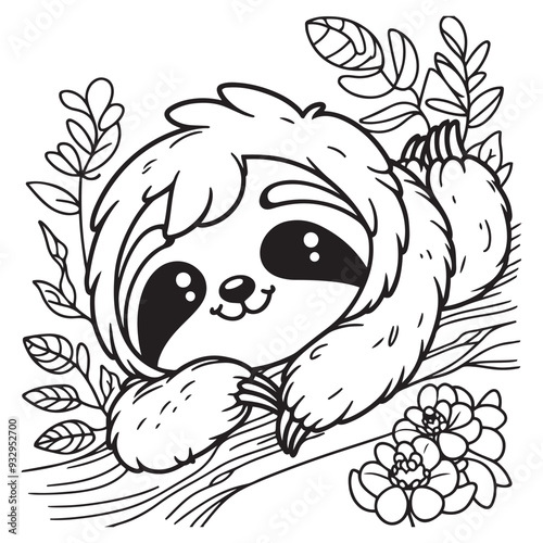 Wallpaper Mural Sloth Coloring Page Torontodigital.ca