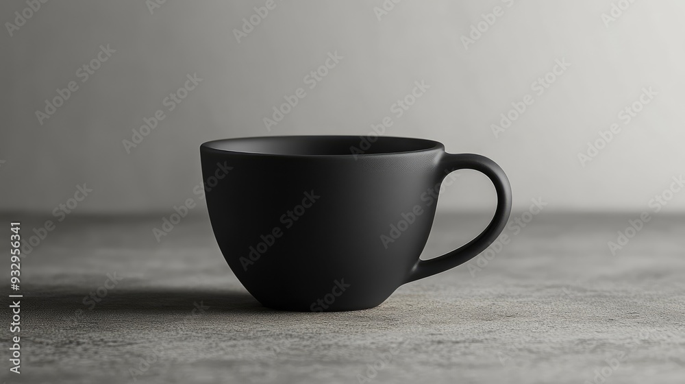 Abstract coffee cup in matte ceramic on a monochrome background, highlighting its minimalist design and smooth, contemporary lines. Abstract coffee cup in matte ceramic on a monochrome background, highlighting its minimalist design and smooth, contemporary lines.