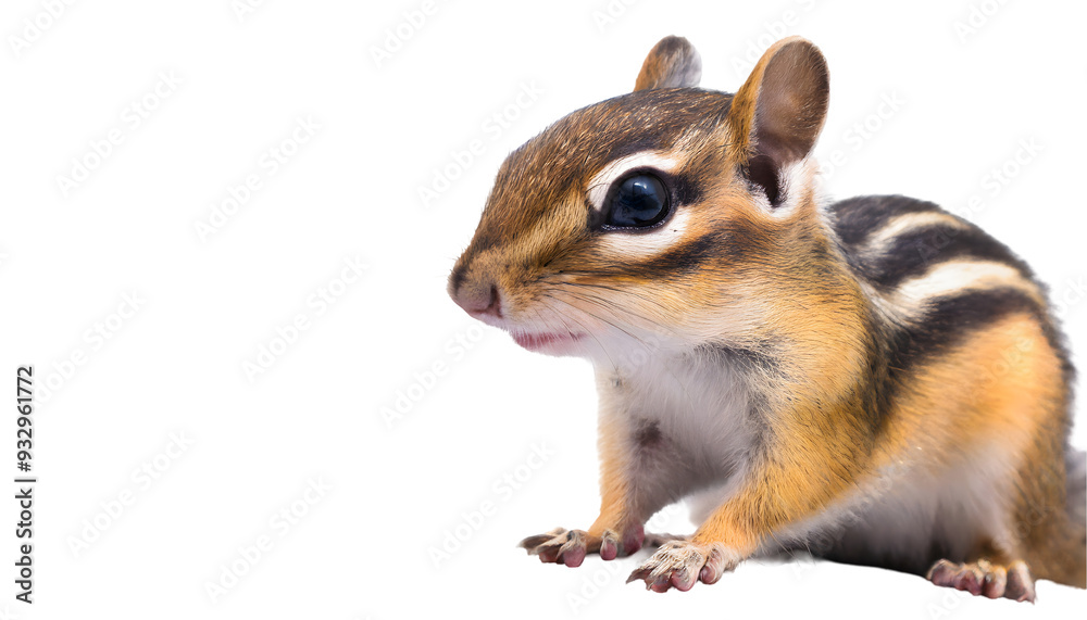 Cute little chipmunk on a white isolated background. Generative AI. Cute little chipmunk on a white isolated background. Generative AI.