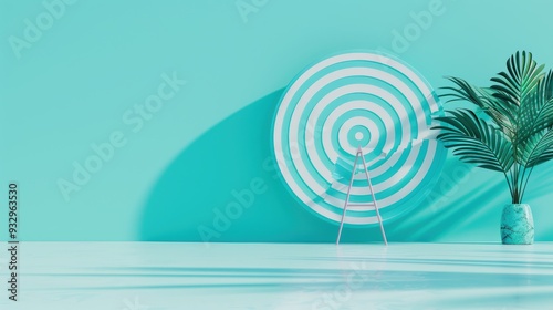 A blue target symbolizing focus and achievement, positioned centrally in a minimalist setting. The image provides ample copy space for conveying messages related to goals, objectives, and strategy.